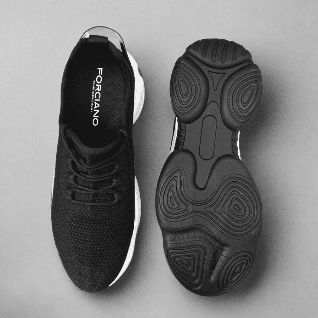 FORCIANO ALTITUDE black height increasing sneakers with breathable mesh upper and traction outsole