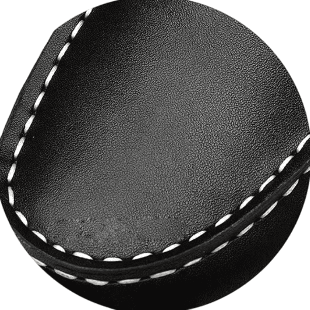 FORCIANO CONQUER black boot close-up showing the toe surface, contrasting white stitching, and edge detailing above the durable leather outsole.