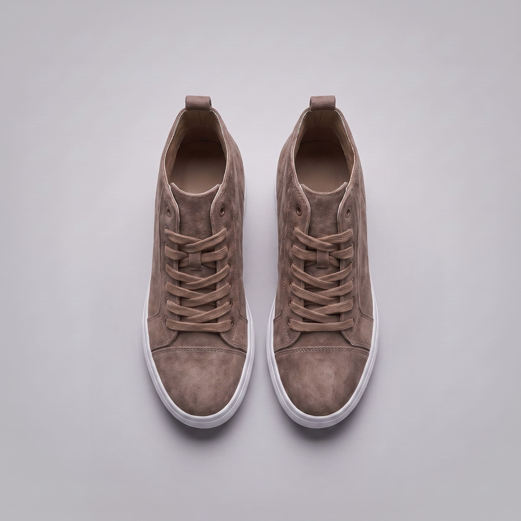 FORCIANO PRESLEY Khaki sneakers for Women shown as an overhead pair with premium suede leather uppers, matching laces and interior openings visible.