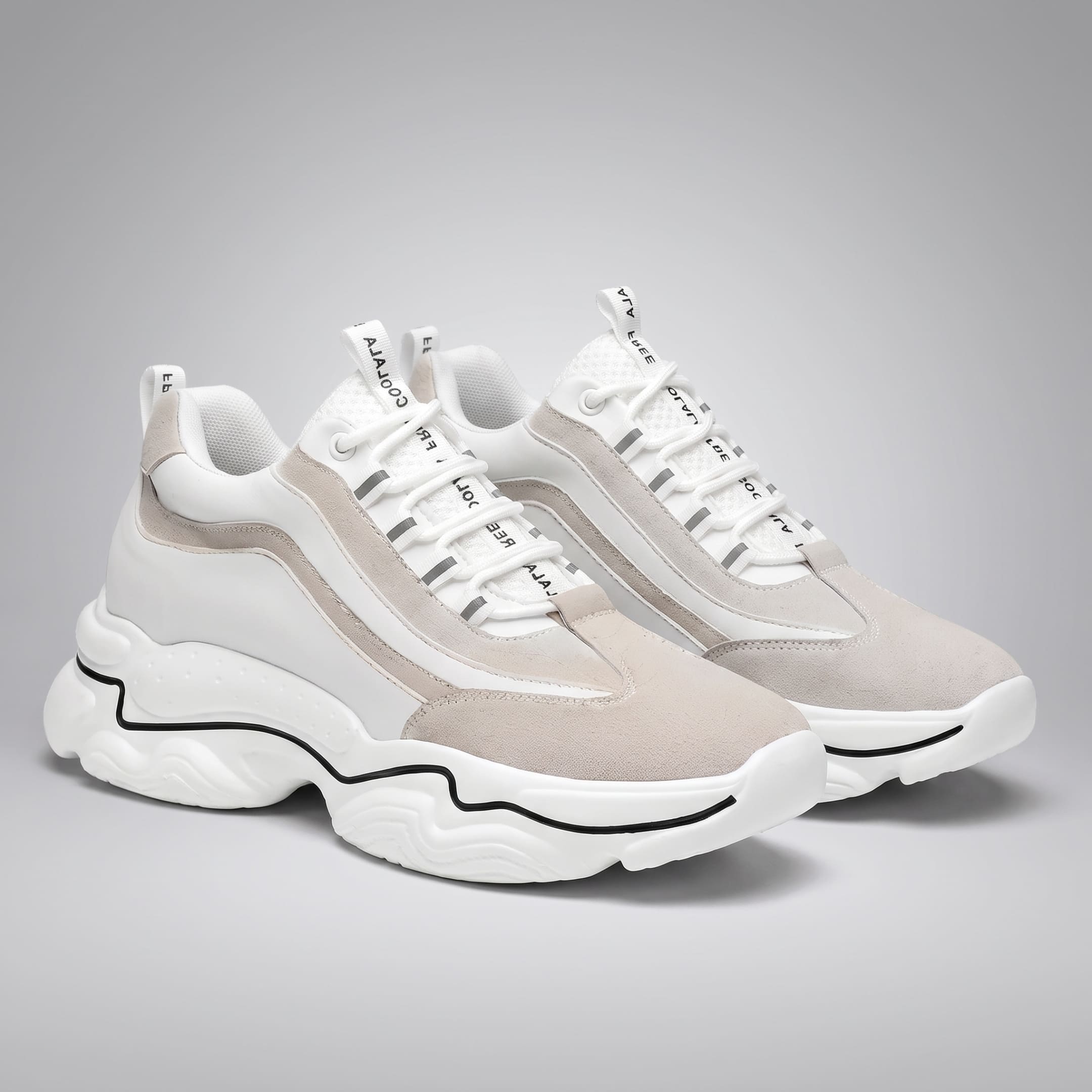 FORCIANO VALENCIA Breathable Mesh Sneakers for Women in white with light gray accents, shown as a pair from a front three-quarter angle.