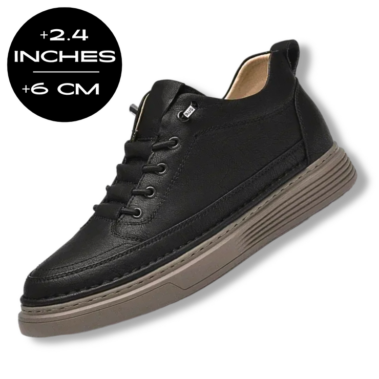 Height-Enhancing Genuine Leather Sneakers