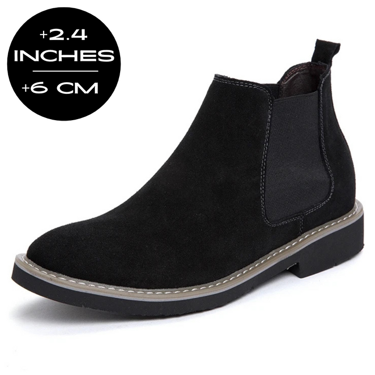 Elevator Genuine Leather Chelsea Boots