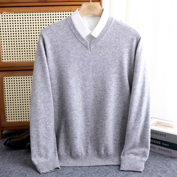 Luxe Cashmere V-Neck Sweater