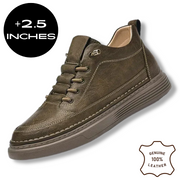 Height-Enhancing Genuine Leather Sneakers