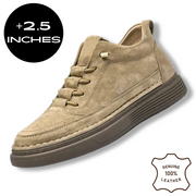 Height-Enhancing Genuine Leather Sneakers