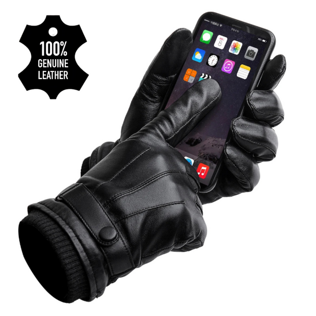 PhoneGlide Genuine Leather Gloves