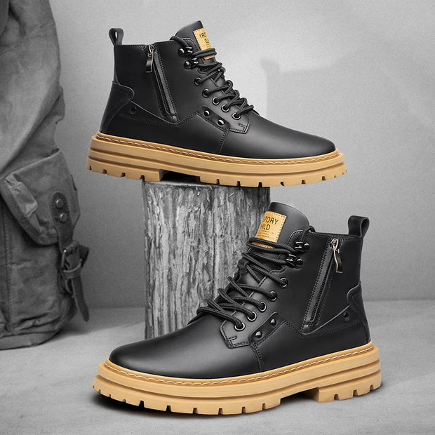 TallerX Zip Boots: Genuine Leather Elevation