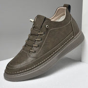 Height-Enhancing Genuine Leather Sneakers