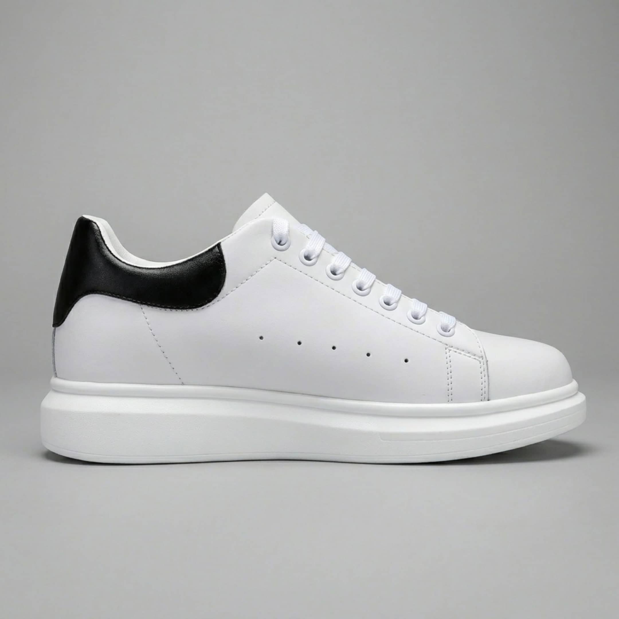 FORCIANO AURAS white height increasing sneakers with leather upper, side view, up to 8 cm / 3.15".