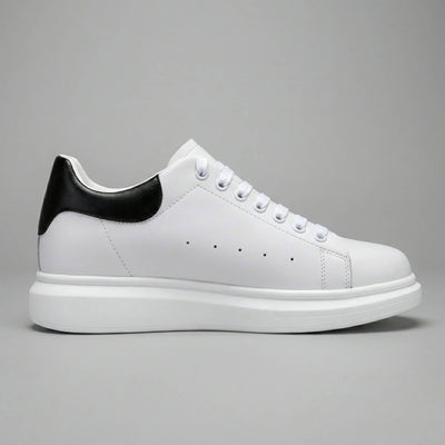 FORCIANO AURAS white height increasing sneakers with leather upper, side view, up to 8 cm / 3.15".