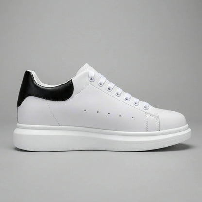 FORCIANO AURAS white height increasing sneakers with leather upper, side view, up to 8 cm / 3.15".