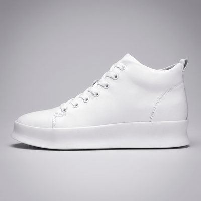 White FORCIANO ACHILLES Height Boosting Sneakers shown from a clean side-profile view.