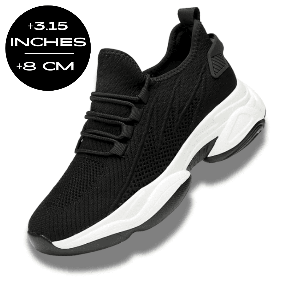 FORCIANO ALTITUDE black height increasing sneaker with 8 cm / 3.15 inch height graphic