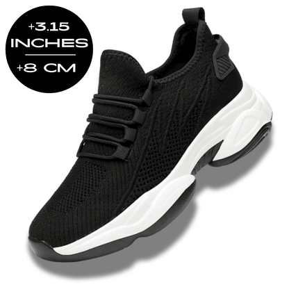 FORCIANO ALTITUDE black height increasing sneaker with 8 cm / 3.15 inch height graphic