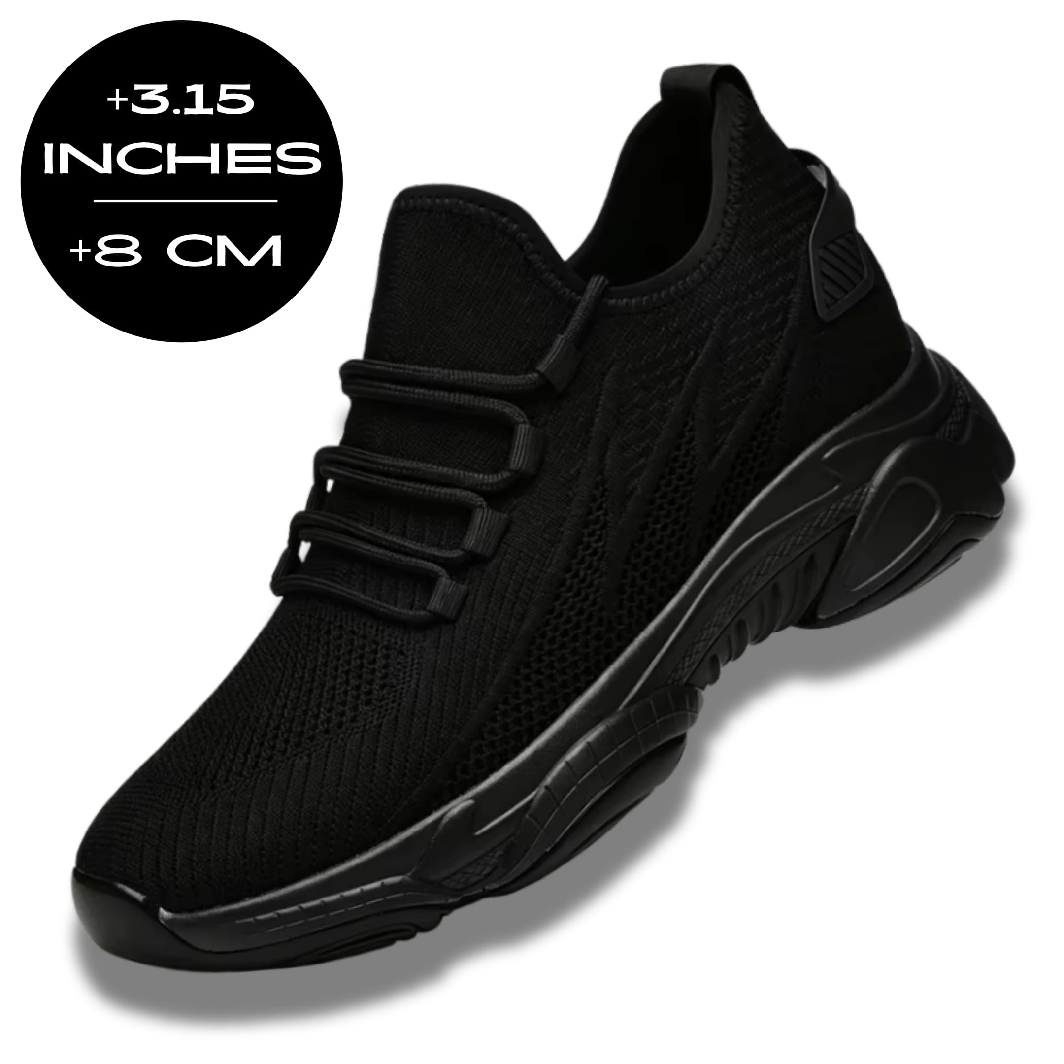 FORCIANO ALTITUDE black height increasing sneakers with 3.15 inch 8 cm height boost
