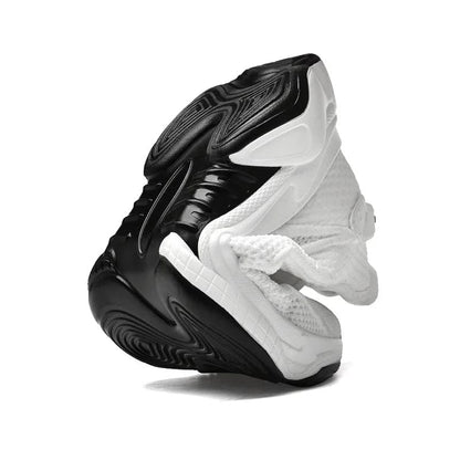 FORCIANO ALTITUDE height increasing sneaker shown bent to display the flexible sole construction