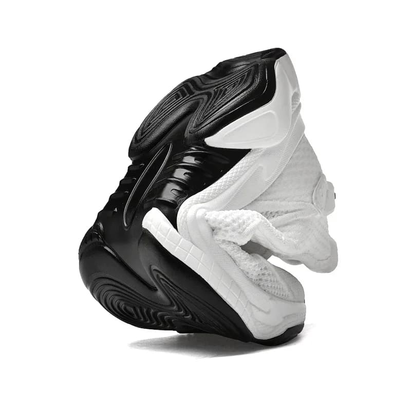 FORCIANO ALTITUDE height increasing sneaker shown bent to display the flexible sole construction