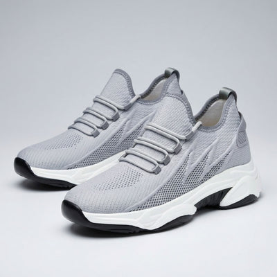 FORCIANO ALTITUDE gray breathable mesh height increasing sneakers shown as a pair