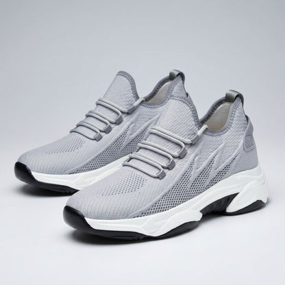 FORCIANO ALTITUDE gray breathable mesh height increasing sneakers shown as a pair