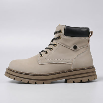 FORCIANO CALIBER grey elevator boot with premium suede upper, lace-up front and chunky sole shown in side profile.