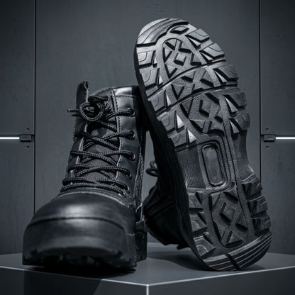 FORCIANO COMMAND Height Increasing Boots in black, pair displayed with one treaded outsole facing forward and the second premium-upper boot behind.