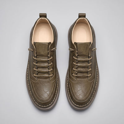 FORCIANO COURAGE Brown Height-Increasing Shoes displayed as a top-view pair with premium leather uppers, contrast stitching and coordinated laces.