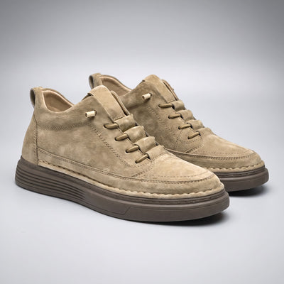 FORCIANO COURAGE Sand Height-Increasing Shoes shown as a pair from a front three-quarter angle with premium leather uppers and visible stitching.