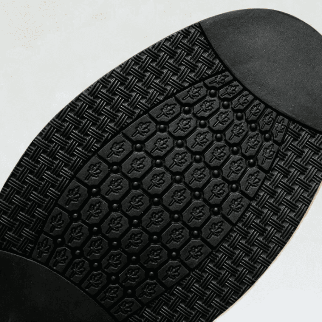 FORCIANO CROXTON black elevator boot outsole close-up showing the full textured tread pattern.