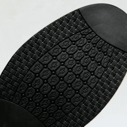 FORCIANO CROXTON black elevator boot outsole close-up showing the full textured tread pattern.