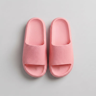 FORCIANO DUNE pink height increasing shoes shown as a pair from the top view.