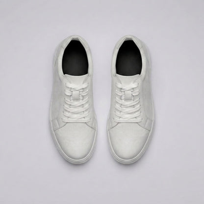 FORCIANO ELEMENT Height Increasing Sneakers in white, shown as a pair from a top view, featuring a premium leather upper and lace-up sneaker design.