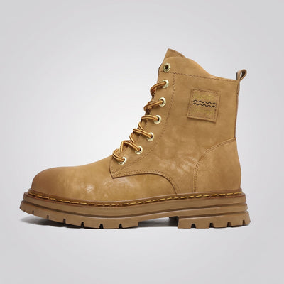 FORCIANO FRONTLINE Boots That Make You Taller in brown premium leather shown in a clean single-boot side view.