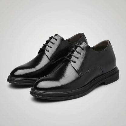 FORCIANO IMPERIAL black premium leather dress shoes displayed as a pair in a front three-quarter product view.
