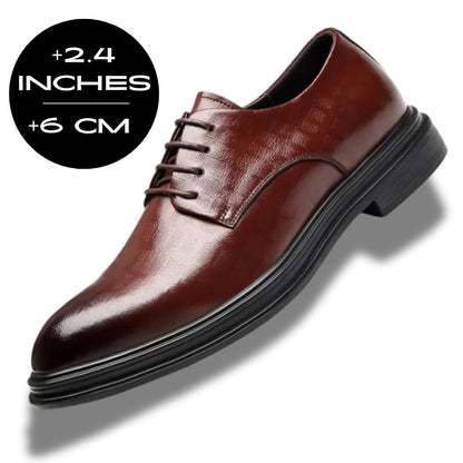 FORCIANO IMPERIAL brown premium leather dress shoe shown at a front angle with a 6 cm / 2.4" height graphic.