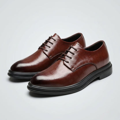 FORCIANO IMPERIAL brown premium leather dress shoes displayed as a pair from a front three-quarter angle.