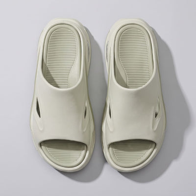 Pair of beige FORCIANO MAVERICK Height Increasing Shoes shown from an overhead view with matching textured footbeds.