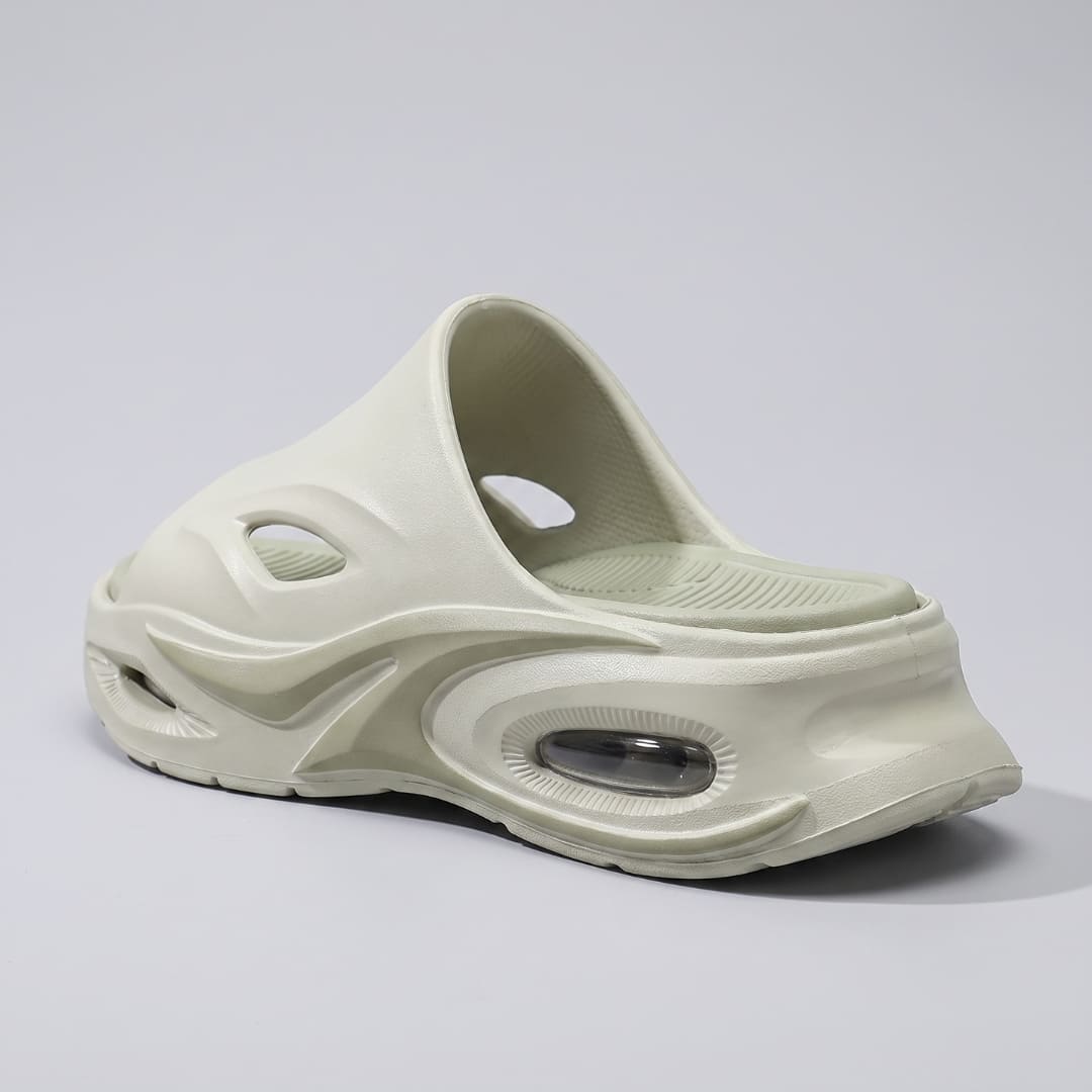 Beige FORCIANO MAVERICK Height Increasing Shoes shown from a rear three-quarter angle with raised heel structure.