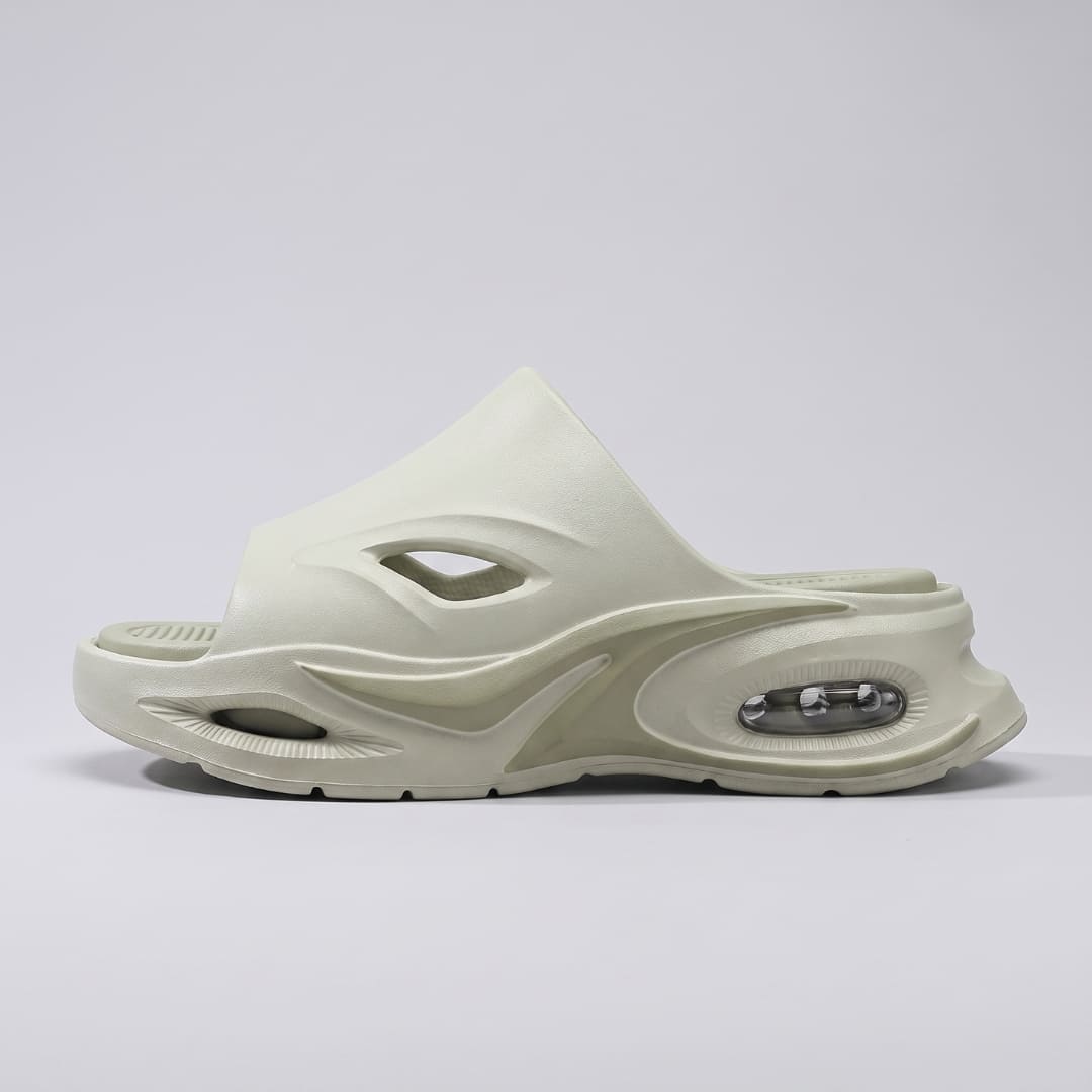 Beige FORCIANO MAVERICK Height Increasing Shoes shown in a clean side profile with open-toe design and sculpted sole.