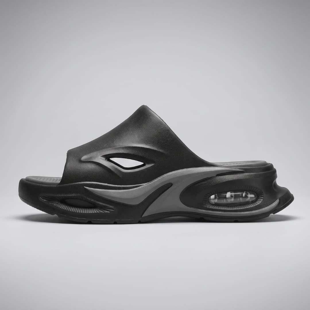 Black and gray FORCIANO MAVERICK Height Increasing Shoes shown in a full side profile with contrasting side accents.