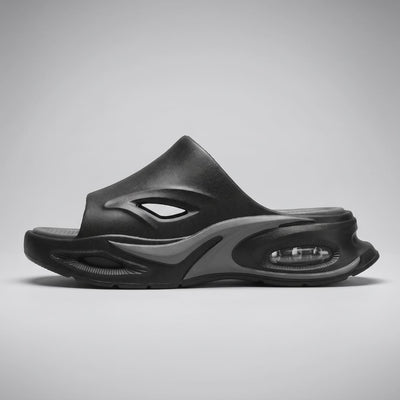 Black and gray FORCIANO MAVERICK Height Increasing Shoes shown in a full side profile with contrasting side accents.