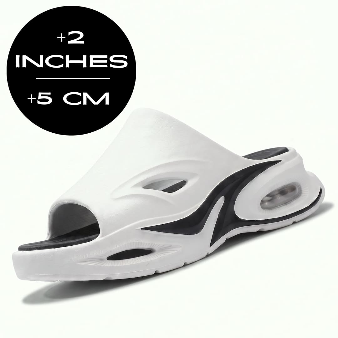 White and black FORCIANO MAVERICK Height Increasing Shoes shown from a front three-quarter angle with 5 cm / 2" height graphic.