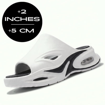 White and black FORCIANO MAVERICK Height Increasing Shoes shown from a front three-quarter angle with 5 cm / 2" height graphic.