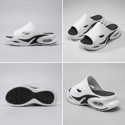 White and black FORCIANO MAVERICK Height Increasing Shoes shown in a multi-view collage with side, pair, outsole and rear angles.