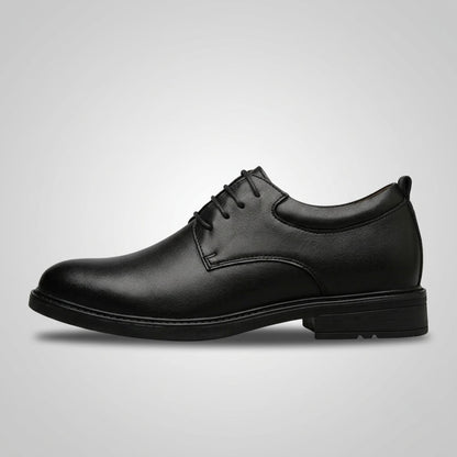 FORCIANO MOMENTUM black height increasing dress shoes shown in a clean side profile with lace-up formal styling.