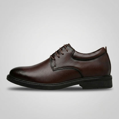 FORCIANO MOMENTUM brown elevator dress shoes with up to 8 cm / 3.15" height increase, shown in a clean side profile.