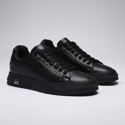 FORCIANO PORTOFINO Black Height Increasing Shoes with premium leather uppers, displayed as a pair from the front three-quarter angle.