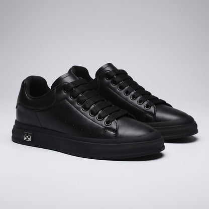 FORCIANO PORTOFINO Black Height Increasing Shoes with premium leather uppers, displayed as a pair from the front three-quarter angle.