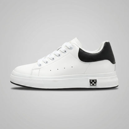 FORCIANO PORTOFINO white Elevator Sneaker with premium leather upper and black heel panel shown in a clean side-profile view.