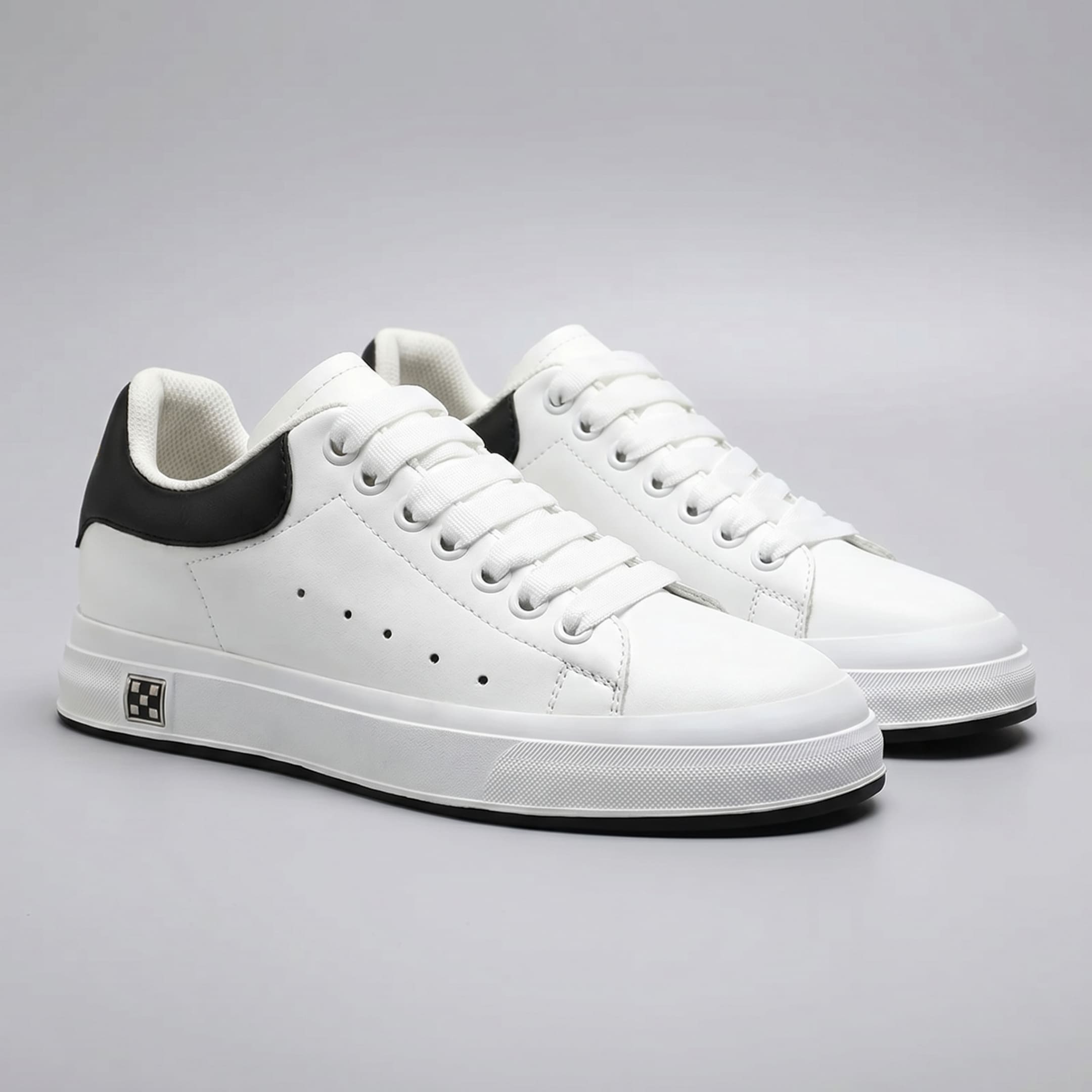 FORCIANO PORTOFINO white Leather Height Increasing Shoes with premium leather uppers, shown as a pair from the front three-quarter angle.