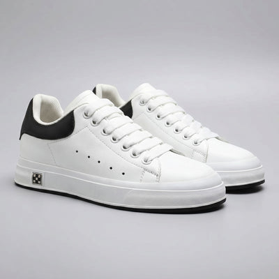 FORCIANO PORTOFINO white Leather Height Increasing Shoes with premium leather uppers, shown as a pair from the front three-quarter angle.